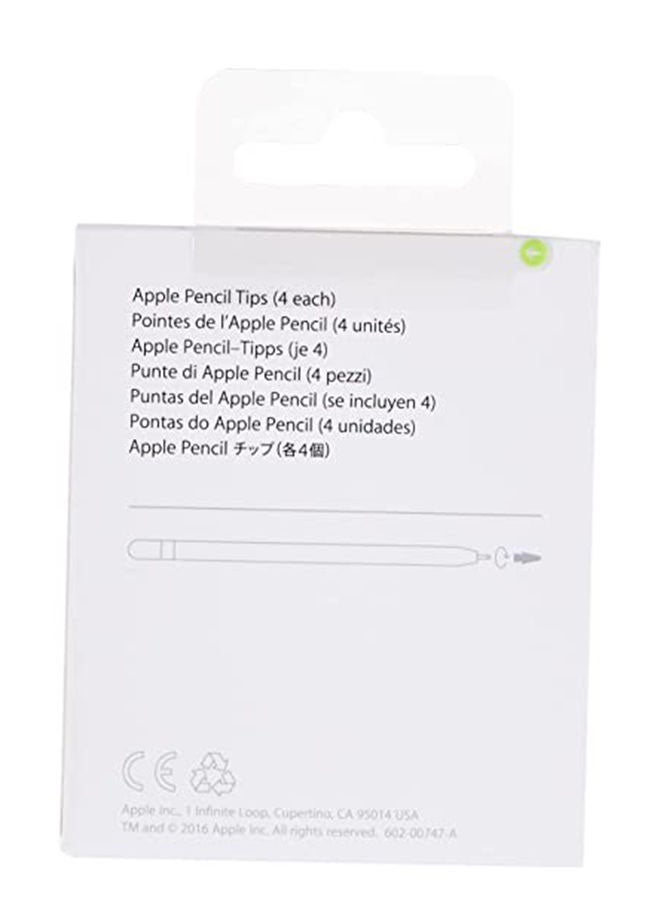 4-Piece Stylus Pencil Tips Set For Apple White - Image 3
