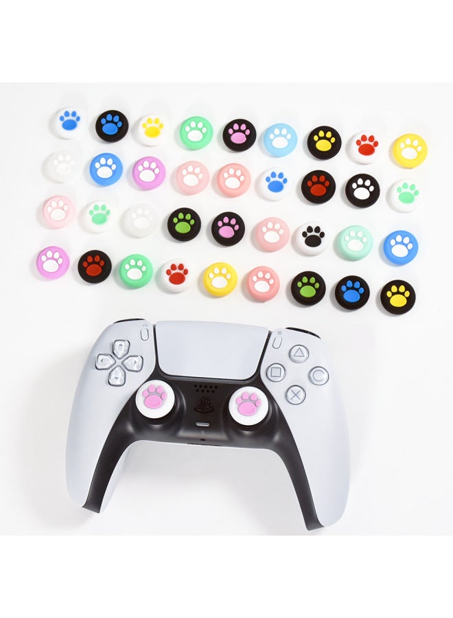 PS4 Rocker Cap XBOX Rocker Cap Beitong Game Cat Claw Silicone Button Cap PS4 Game Universal Handle-Product Color:11 White Background Powder - Image 2