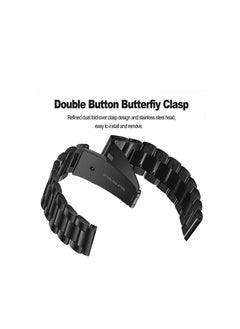Generic Quick Release Stainless Steel Metal Replacement Straps 20mm Compatible With  Amazfit GTS 4 Mini - Bip 3 - GTS 2 Mini- Amazfit GTS 2-Amazfit GTS 4 Smartwatch (Black)  - Image 1