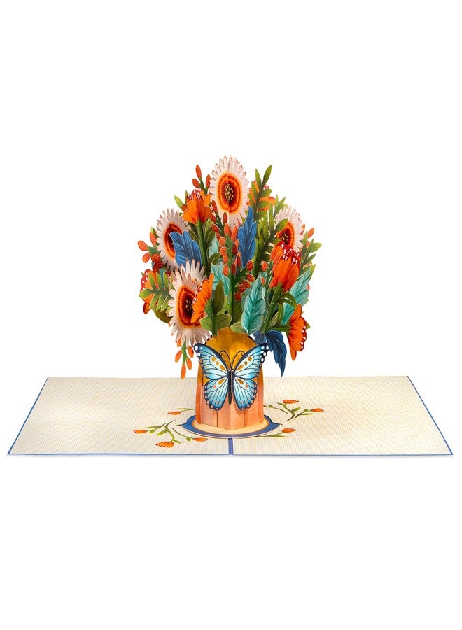 Paper Love HugePop Artisan Flower Bouquet 3D Pop Up Card, with Detachable Paper Bouquet, for Fall, Thanksgiving, Halloween, All Occasion - Jumbo 10" x 14" Card - Image 4
