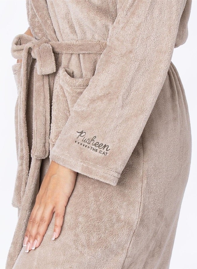 The Cat Dressing Gown Womens Brown Nightwear Robe Ladies Cartoon Cat Bathrobe Merchandise