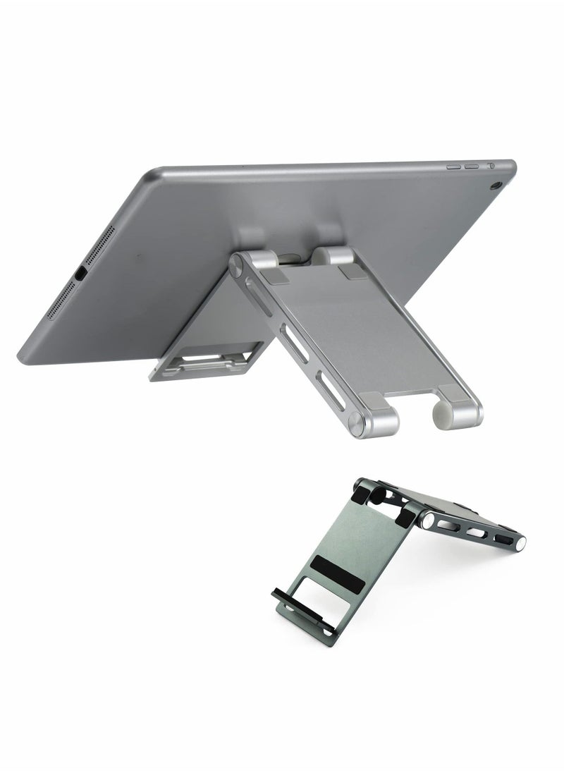 Y&D - Tablet Stand, Foldable Adjustable Phone Aluminum Tabletop Stand Compatible with iPhone 12, 11, Xs Pro Max, 8/7 Plus, Samsung Galaxy, All Smartphones - Image 1