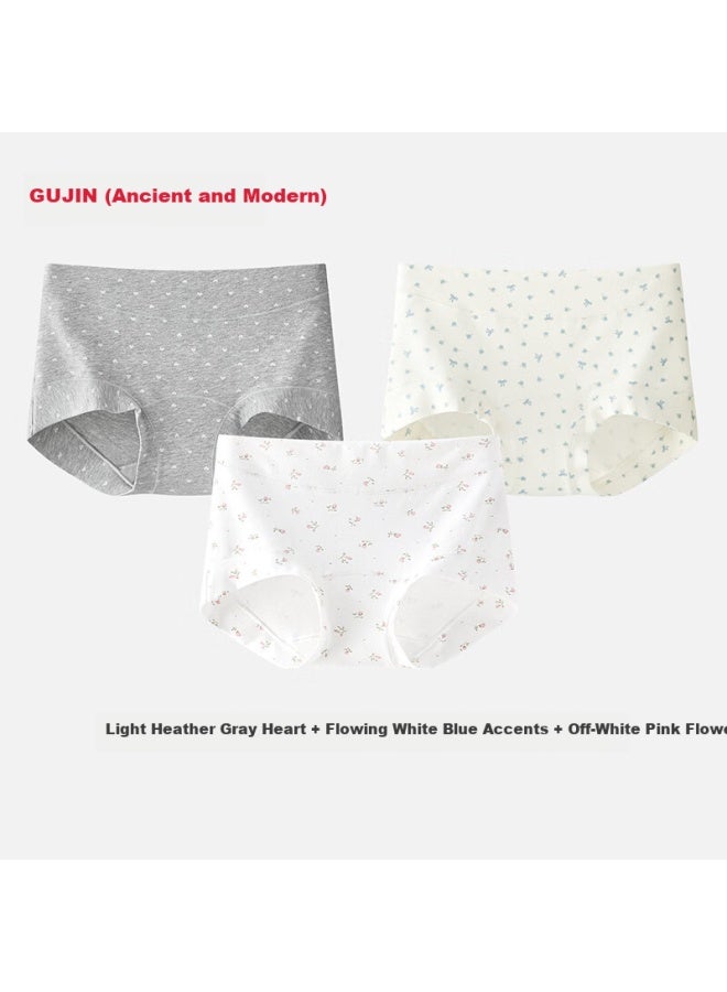 Gujin Women's Day Gift Cotton Antibacterial Extended Crotch Seamless Mid-high Waist Forest Style Boxer Shorts 3-pack - Image 5
