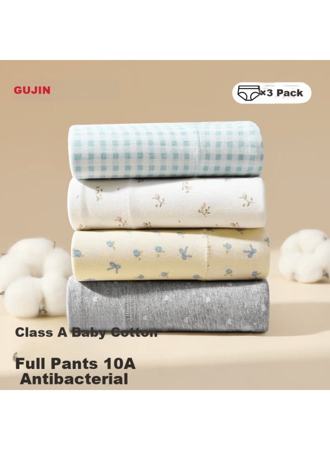 Gujin Women's Day Gift Cotton Antibacterial Extended Crotch Seamless Mid-high Waist Forest Style Boxer Shorts 3-pack - Image 1