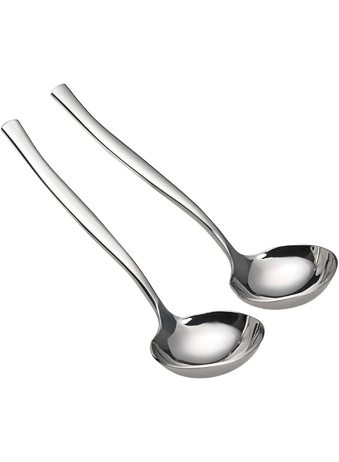 S-TOP 2-Piece Stainless Steel Gravy Soup Spoon, Gravy Ladle Soup, Small Ladle - Image 1