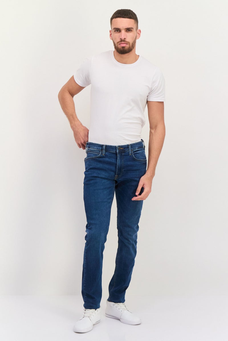 LEE Men Regular Fit Washed Stretchable Jeans, Navy - Image 4