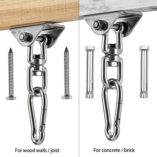 Velomill Hammock Hanging Kit, 1000 lb Capacity Heavy Duty 360° Rotate Swing Ultra Durable Hooks for Swing, Chair, Multiple Indoor Outdoor Gym - Image 5