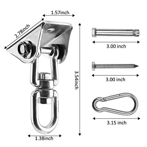 Velomill Hammock Hanging Kit, 1000 lb Capacity Heavy Duty 360° Rotate Swing Ultra Durable Hooks for Swing, Chair, Multiple Indoor Outdoor Gym - Image 3