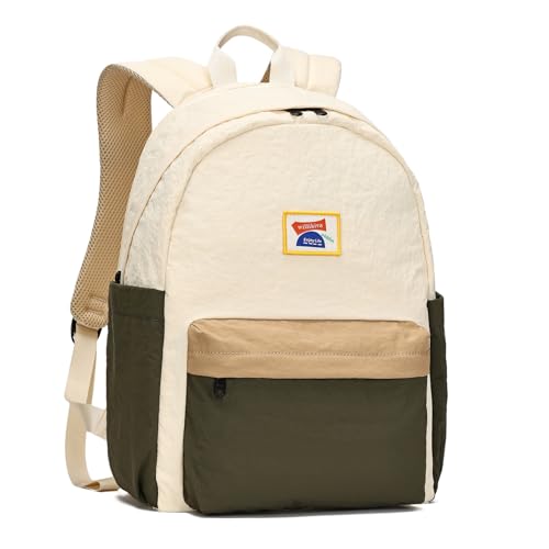willikiva Kids Backpack for School Boys Girls Teens Toddler Backpack Waterproof Kindergarten Preschool Elementary Bookbag Children Travel BagOff White Deep GreenMedium - Image 1