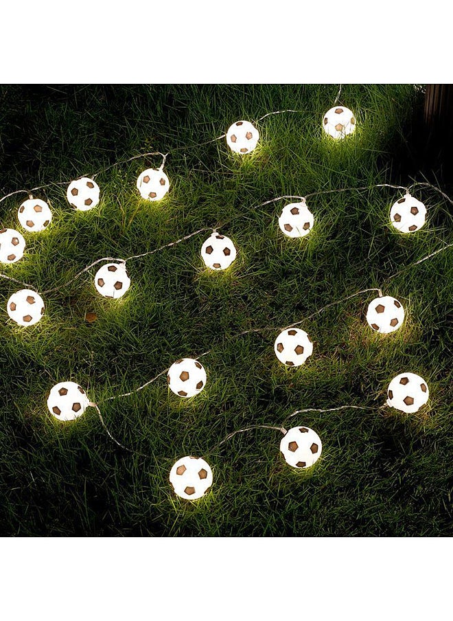 Generic 30 LED Football String Lights Indoor Football Outdoor Fairy Lights Garden Accessories Soccer Shaped Rope Lamp Football Home Decorations Lighting for Football World Celebration Bedroom Accessories  - Image 4