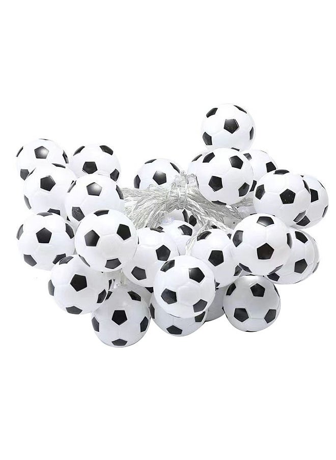 Generic 30 LED Football String Lights Indoor Football Outdoor Fairy Lights Garden Accessories Soccer Shaped Rope Lamp Football Home Decorations Lighting for Football World Celebration Bedroom Accessories  - Image 1