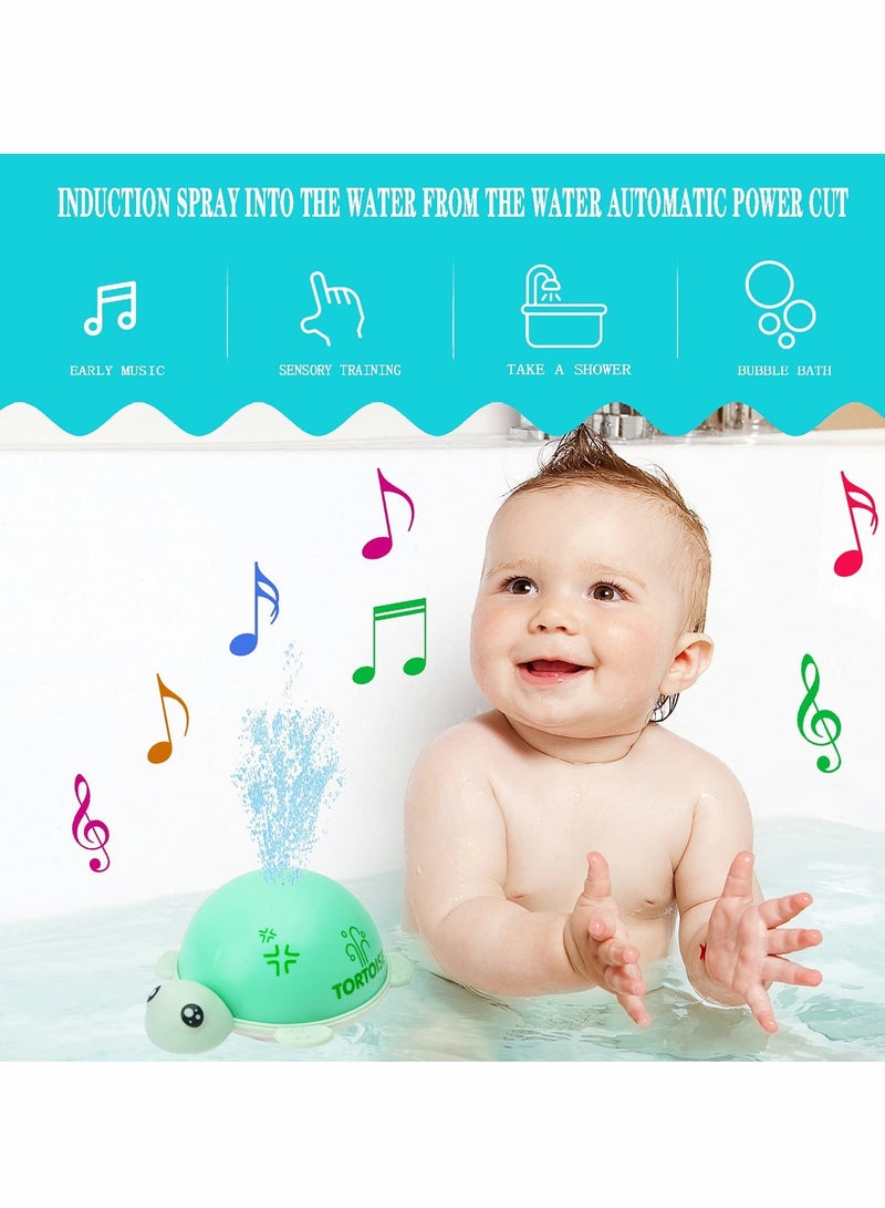 Baby Bath Toys,  Tortoise Induction Spray Water Toy with LED Light Up Sprinkler Toy for Kids Toddler Infant Whale Bathtub Toy - Image 4