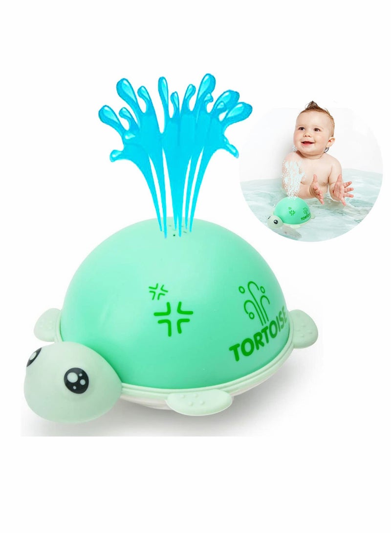 Baby Bath Toys,  Tortoise Induction Spray Water Toy with LED Light Up Sprinkler Toy for Kids Toddler Infant Whale Bathtub Toy - Image 1