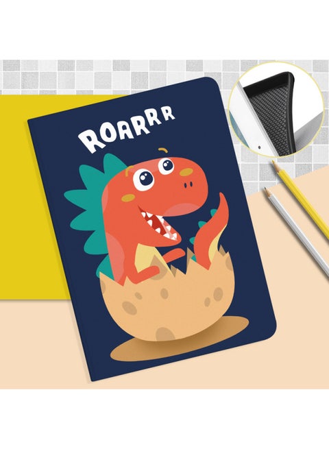 Suitable For IPad10.2 Protective Case Air2 Silicone 9.7 Inch Case Mini12345 Case Air4 All-inclusive 10.5 Soft Case-Color:Eggshell Dinosaur-Applicable Model:2024 Pro 13 Inch