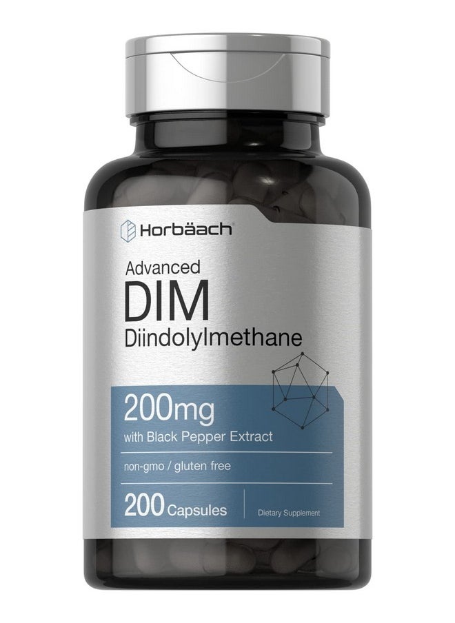 Horbaach Horbäach DIM Supplement for Women and Men | 200mg | Advanced Diindolylmethane | with Black Pepper Extract | 200 Capsules | Non-GMO, Gluten Free  - Image 1
