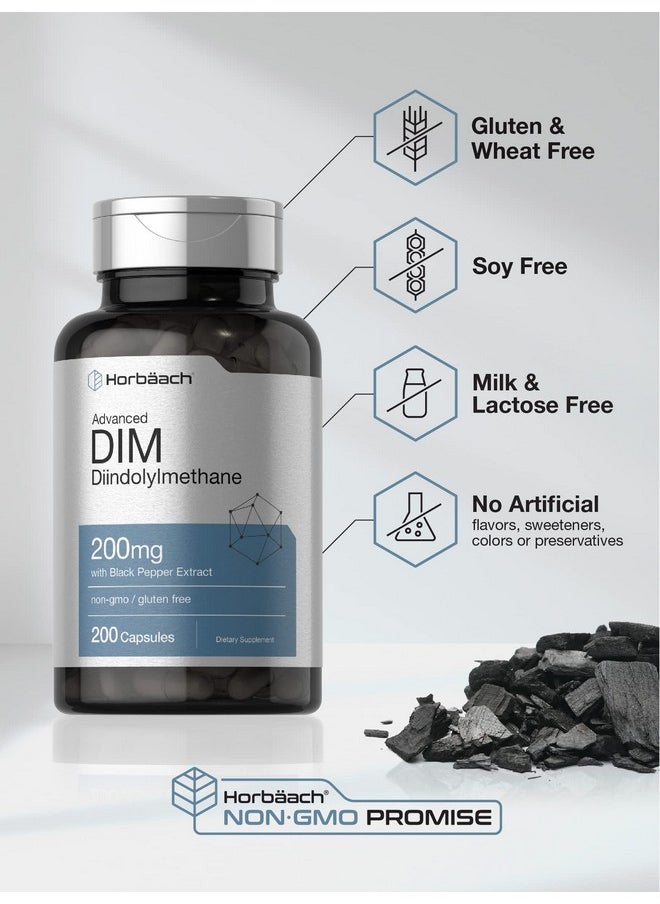 Horbaach Horbäach DIM Supplement for Women and Men | 200mg | Advanced Diindolylmethane | with Black Pepper Extract | 200 Capsules | Non-GMO, Gluten Free  - Image 4