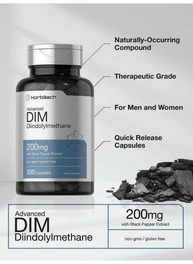 Horbaach Horbäach DIM Supplement for Women and Men | 200mg | Advanced Diindolylmethane | with Black Pepper Extract | 200 Capsules | Non-GMO, Gluten Free  - Image 3