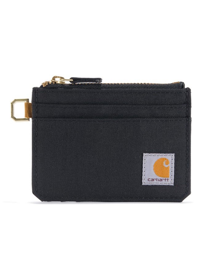 carhartt محفظة نسائية من الجلد المتين والقماش متوفرة بأنماط وألوان متعددة محفظة نايلون بسحاب (أسود) مقاس واحد أمريكي  - Image 1