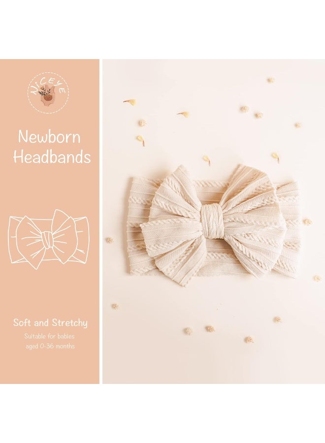 Niceye Handmade Baby Headbands Soft Stretchy Nylon Hair Bands with Bows for Newborn Infant Baby Toddler Girls - Image 2