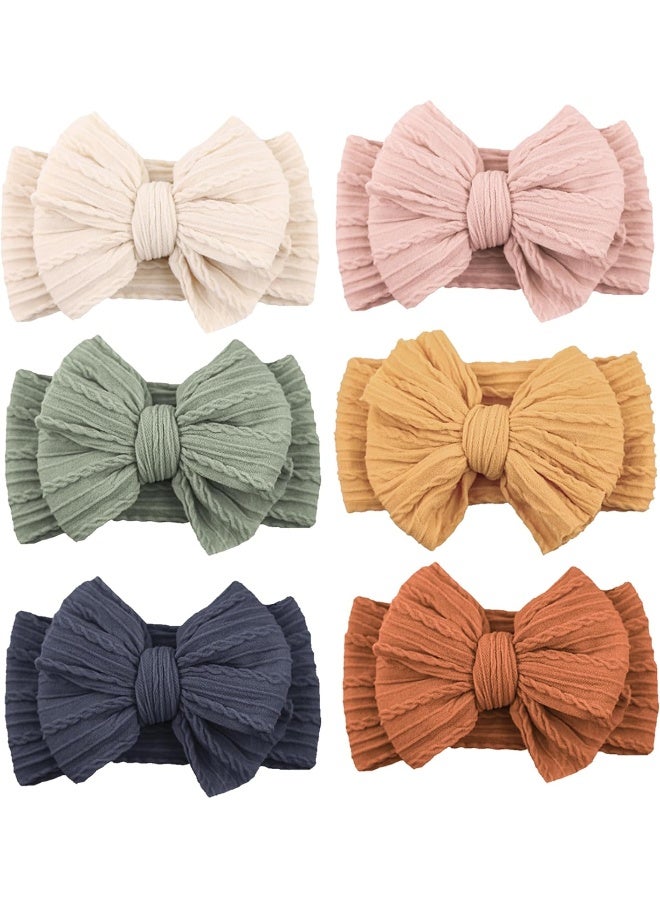 Niceye Handmade Baby Headbands Soft Stretchy Nylon Hair Bands with Bows for Newborn Infant Baby Toddler Girls - Image 1