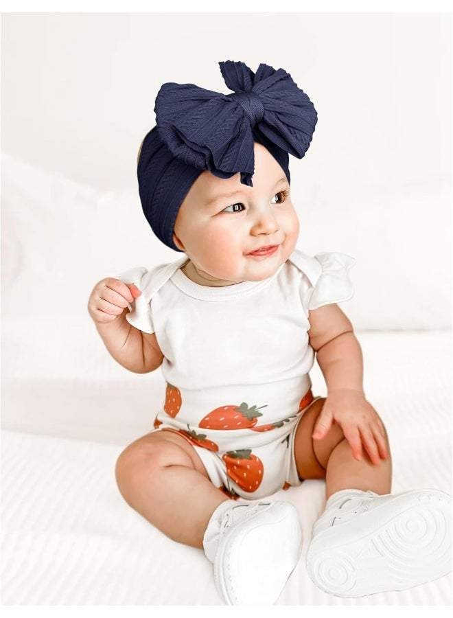 Niceye Handmade Baby Headbands Soft Stretchy Nylon Hair Bands with Bows for Newborn Infant Baby Toddler Girls - Image 3