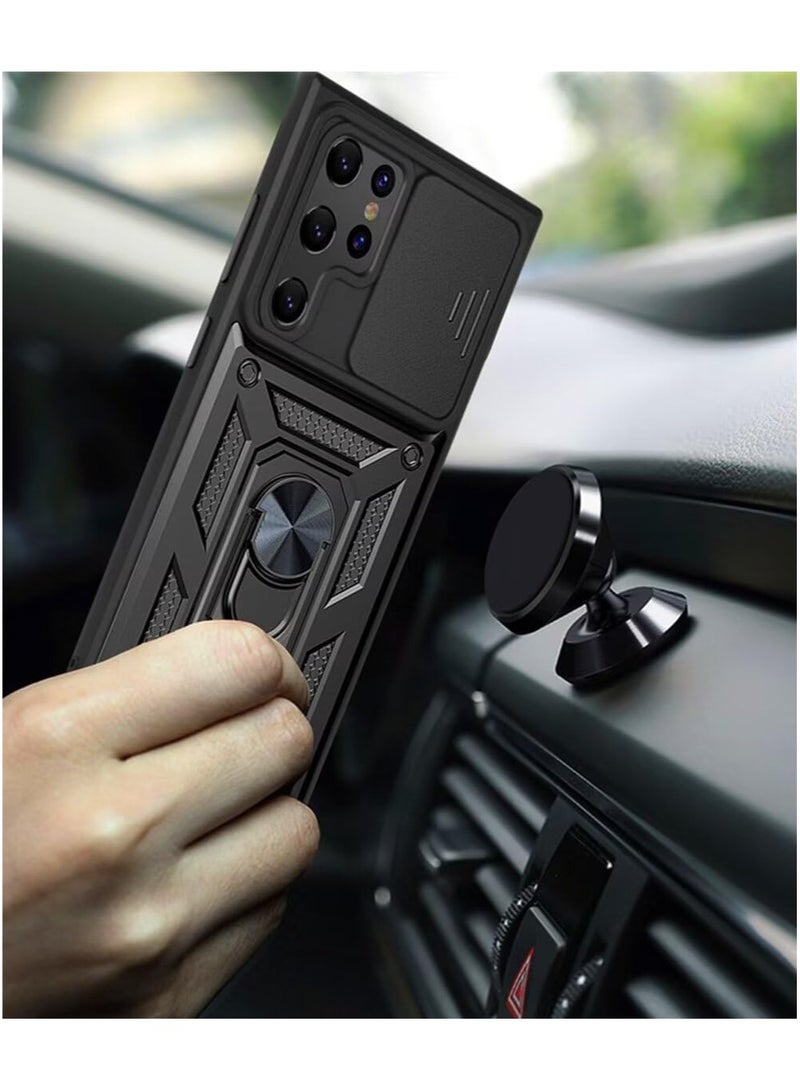 Case for Infinix Note 50S+,TPU+PC [Built-in Kickstand] Dual-Layer Design Heavy Duty Protection Phone Case (Black) - Image 3