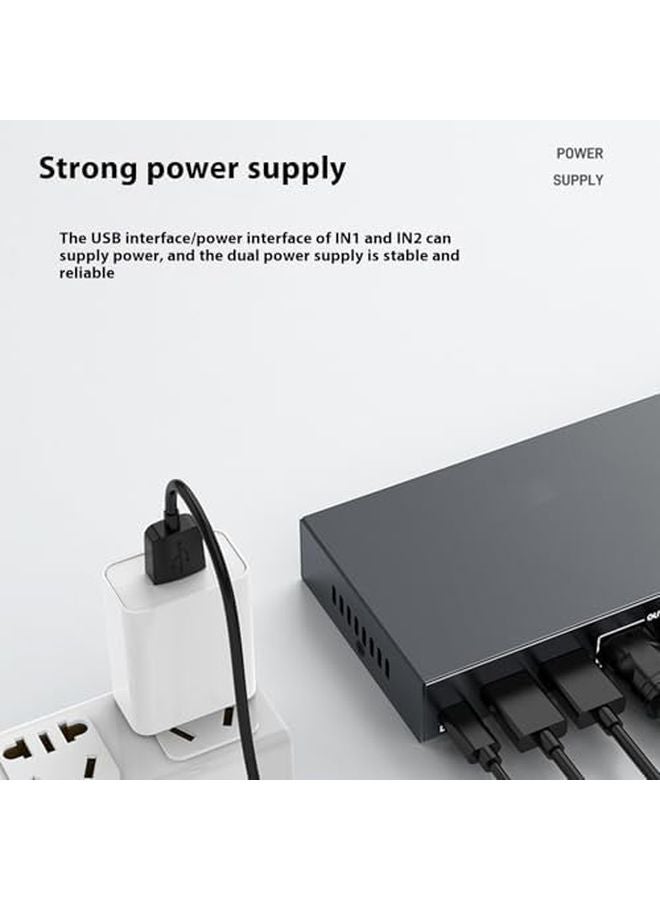USB 3.0 4K 60Hz مفتاح تبديل KVM لشاشتين تحكم بمفتاح التشغيل السريع إخراج صوت الكمبيوتر مشاركة HDTV - Image 4