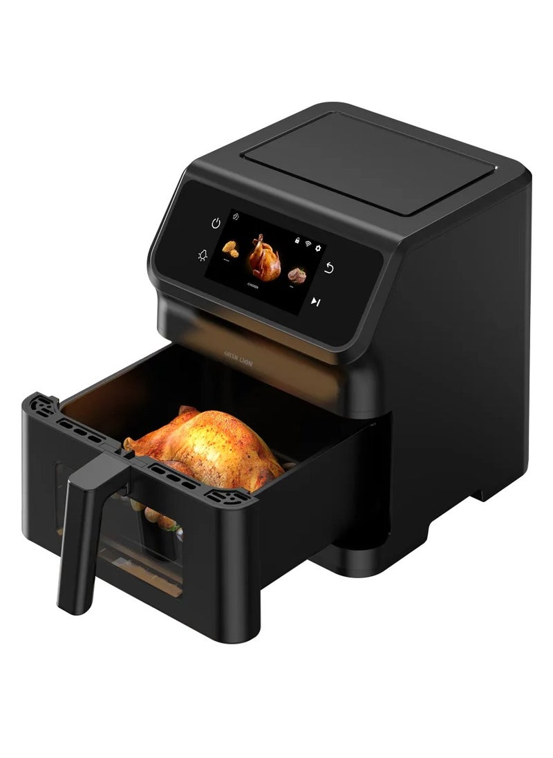 Smart Air Fryer 6.5L with 12 Preset Programs & Rapid Air Circulation 1800W / Installed Recipes / Wi-Fi / Timer Function / TFT Touch Display / Oil-Free Cooking / Non-Stick Coating / Air Fry / 0-60 min Frying Time - Black