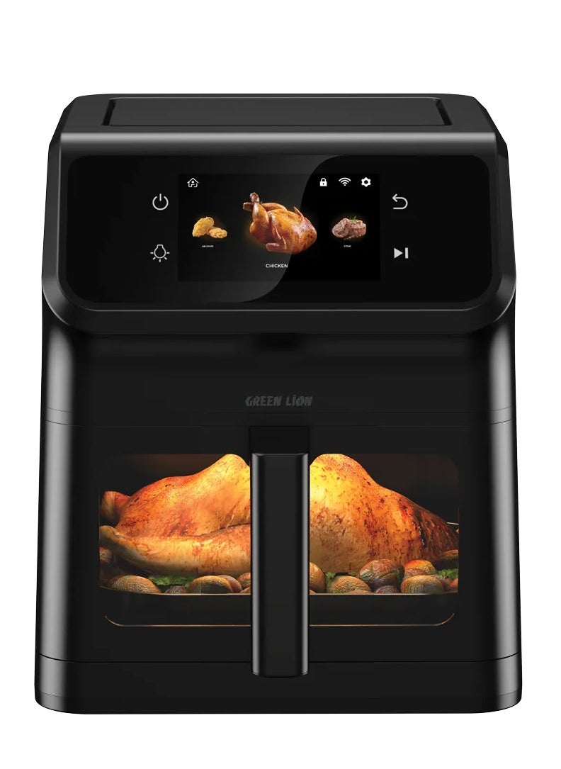 Smart Air Fryer 6.5L with 12 Preset Programs & Rapid Air Circulation 1800W / Installed Recipes / Wi-Fi / Timer Function / TFT Touch Display / Oil-Free Cooking / Non-Stick Coating / Air Fry / 0-60 min Frying Time - Black