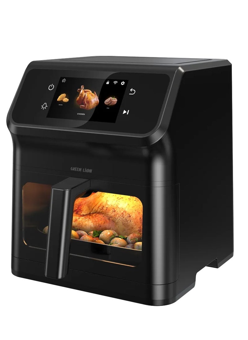Smart Air Fryer 6.5L with 12 Preset Programs & Rapid Air Circulation 1800W / Installed Recipes / Wi-Fi / Timer Function / TFT Touch Display / Oil-Free Cooking / Non-Stick Coating / Air Fry / 0-60 min Frying Time - Black