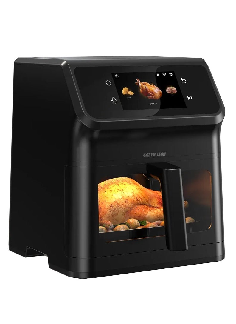 Smart Air Fryer 6.5L with 12 Preset Programs & Rapid Air Circulation 1800W / Installed Recipes / Wi-Fi / Timer Function / TFT Touch Display / Oil-Free Cooking / Non-Stick Coating / Air Fry / 0-60 min Frying Time - Black