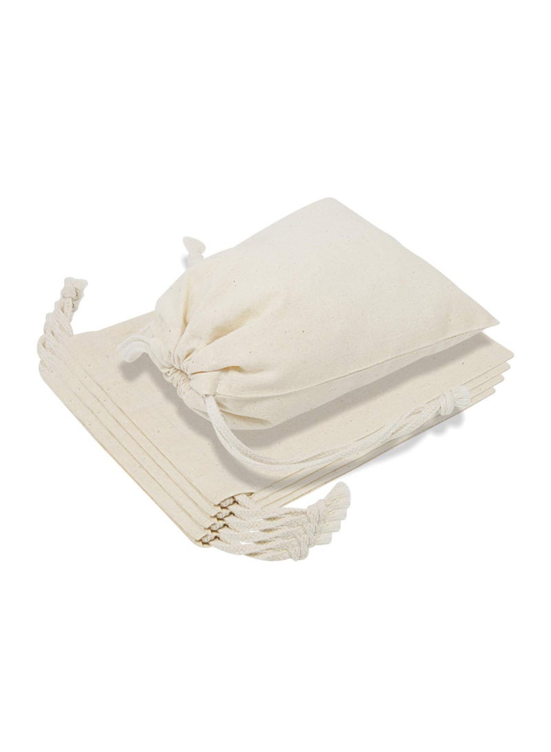 SYOSI Reusable Produce Bags, 12 Pack Muslin Bags with Drawstrings for Shopping and Storage, Natural Cotton Bags, Washable, Biodegradable, for Fruit Vegetable and More - Image 1