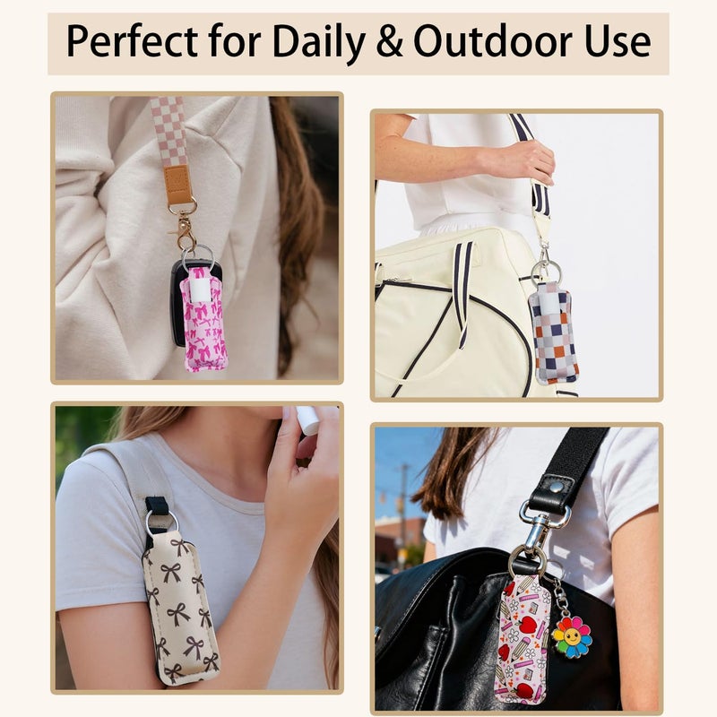 Haevola Cute Chapstick Holder Keychain for Women â€“ Lip Balm & Lip Gloss Holder Keychain Accessories Gift, Purse Charm Clip (Pink Cowgirl) - Image 5
