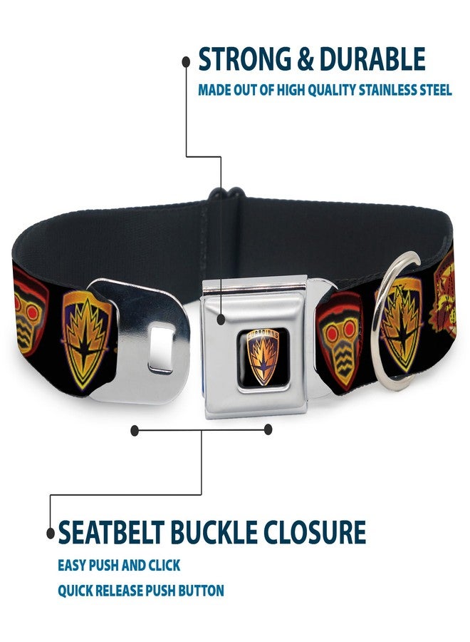 Buckle Down Buckle-Down DC-WMC111-WM Seatbelt Dog Collar, Wide Medium, Guardians of The Galaxy Badge/5-Character Icons Black/Multi Color, 1.5" Wide - Fits 16-23" Neck - Medium - Image 4