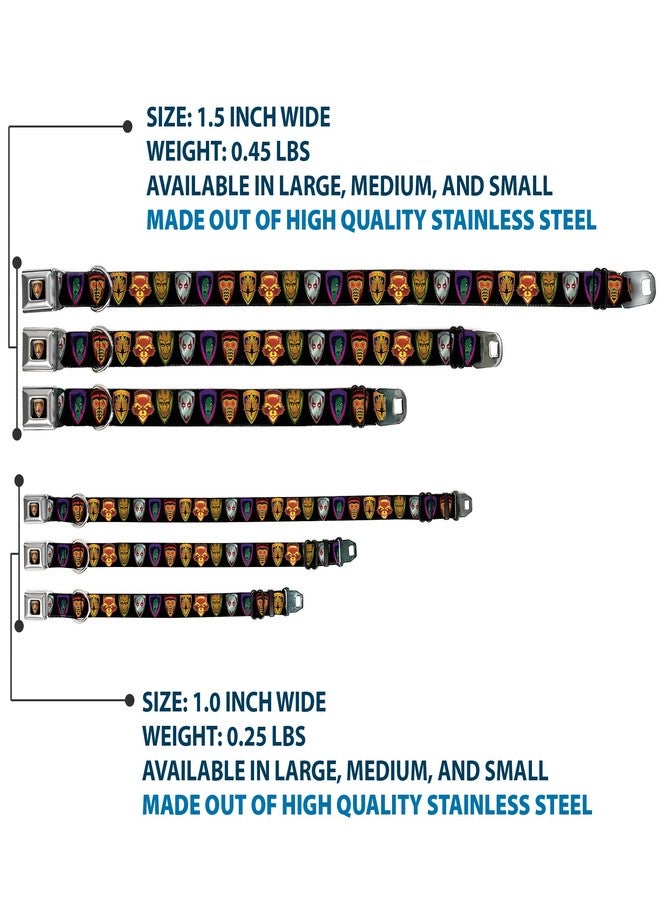 Buckle Down Buckle-Down DC-WMC111-WM Seatbelt Dog Collar, Wide Medium, Guardians of The Galaxy Badge/5-Character Icons Black/Multi Color, 1.5" Wide - Fits 16-23" Neck - Medium - Image 3