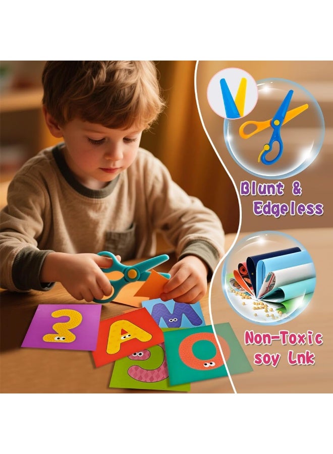 YelaJoy Scissor Skills Activity Book & Safety Scissors Set,40 Colored Cardstock Paper Templates,for Kids Ages 2-4 - Image 5