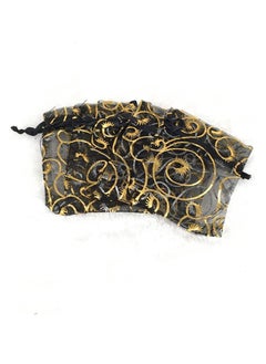 SYOSI 100pcs Mini Sheer Organza Bags Champagne Eyelash Drawstring Chic Gift Beauty Wedding Favor Candy Jewelry 4 X 4.72 Inches Black  - Image 1