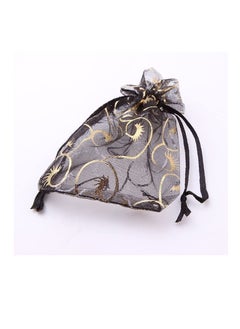 SYOSI 100pcs Mini Sheer Organza Bags Champagne Eyelash Drawstring Chic Gift Beauty Wedding Favor Candy Jewelry 4 X 4.72 Inches Black  - Image 4