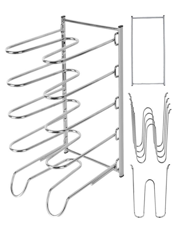 AshKiz Pizza Rack, Pizza Pan Rack, 5 Tier Stainless Steel Pizza Riser, Compact and Convenient Design for Easy Storage Multiple Pizzas pan 10.43" L x 8.52" W x 13" H - Image 1