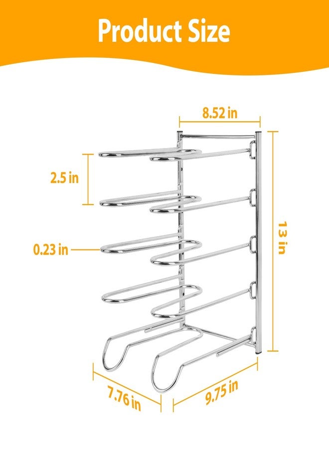 AshKiz Pizza Rack, Pizza Pan Rack, 5 Tier Stainless Steel Pizza Riser, Compact and Convenient Design for Easy Storage Multiple Pizzas pan 10.43" L x 8.52" W x 13" H - Image 2