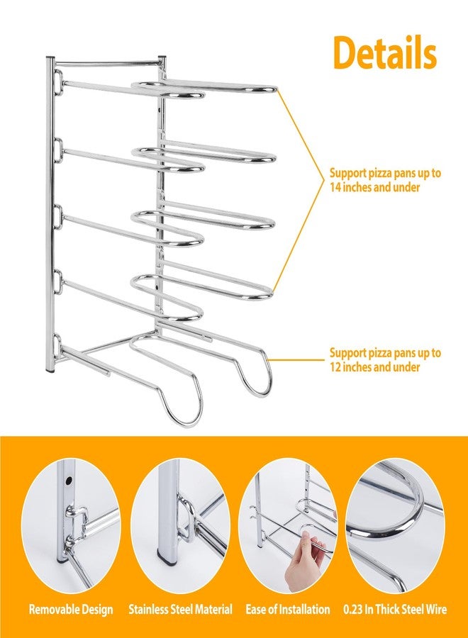 AshKiz Pizza Rack, Pizza Pan Rack, 5 Tier Stainless Steel Pizza Riser, Compact and Convenient Design for Easy Storage Multiple Pizzas pan 10.43" L x 8.52" W x 13" H - Image 3