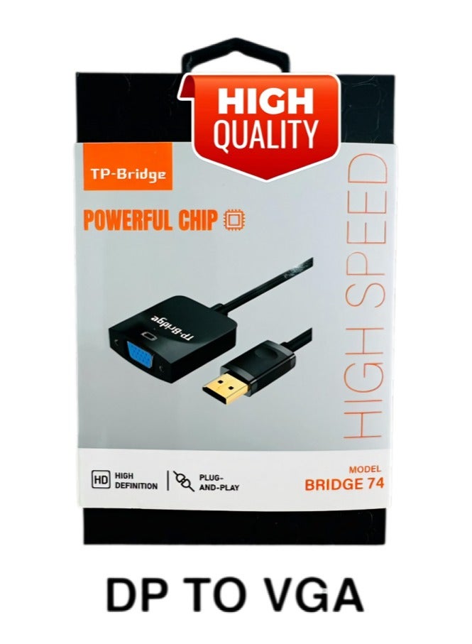 TP-BRIDGE Premium Quality DisplayPort to VGA DP TO VGA 1080*1920@ Thunderbolt TO VGA  Adapter Cable  DisplayPort Connector  Male to VGA  Female No Power Requird  Compatible with Computer, Projector, Desktop, Laptop, PC, Monitor, HDTV, Chromebook, Raspberry Pi, Roku, Xbox And More Connectivity, - Image 5