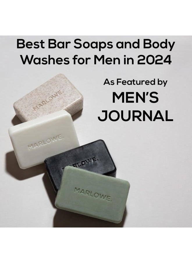 MARLOWE. M BLEND No. 102 Men's Body Scrub Soap 7 oz (3 Bars) Warm Santal Scent, Best Exfoliating Bar for Men, Made with Natural Ingredients, Apricot Seed Powder, Shea Butter, Olive Oil, Green Tea Extracts  - Image 5