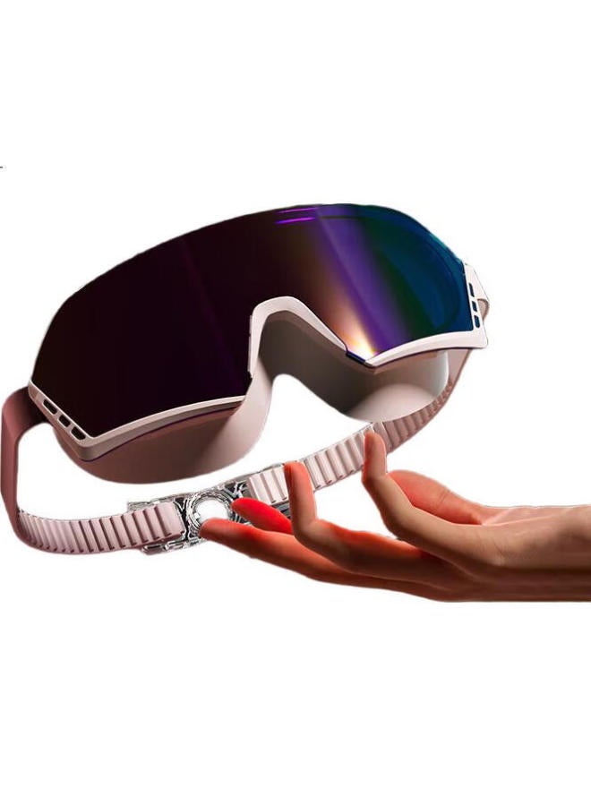 Erke Unisex Adult Waterproof Anti-Fog High Definition All-Match Skiing Plain Plating Swimming Sports Plating Silver Plating Goggles - Image 1