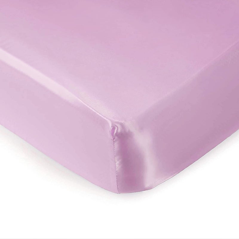 Pro Goleem Satin Soft Crib Sheet Great for Baby with Sensitive Hair Silky Baby Sheet Pink 52x28x8 Fitted Sheet for Girls