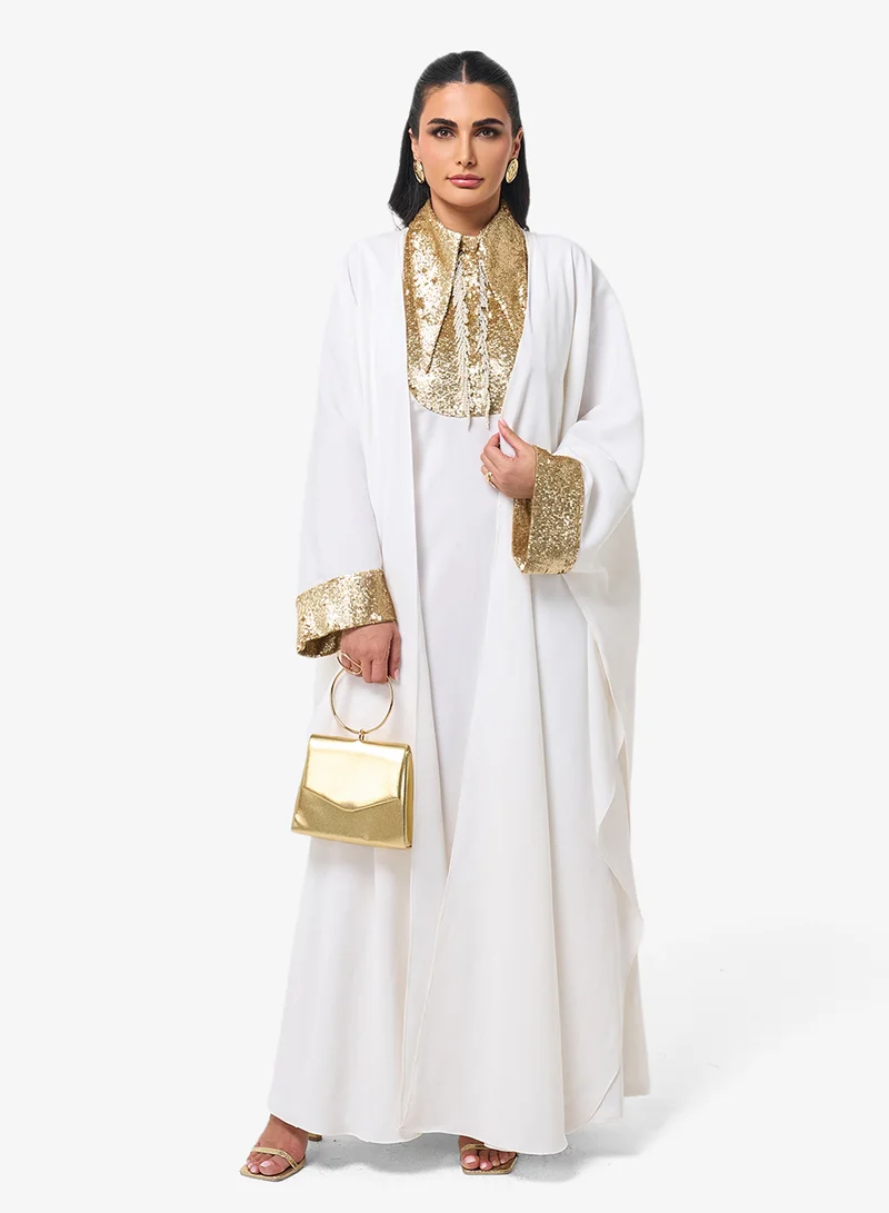 ثريدز باي اجوني Cape Detailed Long Sleeve Maxi Dress