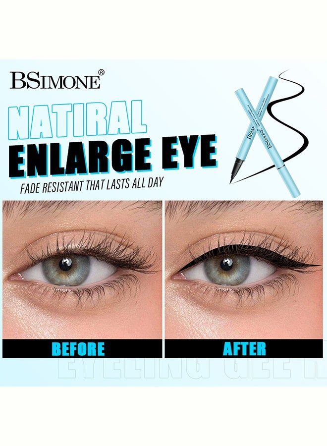 BSIMONE Charm Eye Cool Black 24 Hours Waterproof Long-Lasting Eyeliner, Quick-Drying Smudge-Proof Precision Liquid Eyeliner, Black - Image 2