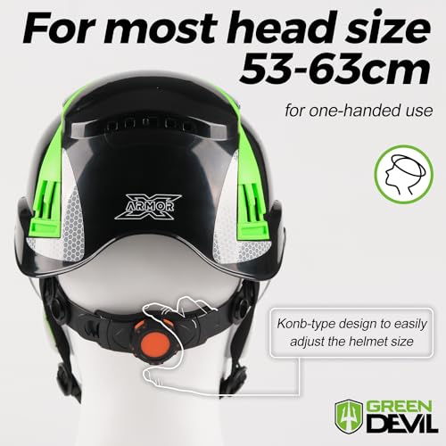 GREEN DEVIL X-Armor Series Hard Hat Vented ABS Work Hardhat for Men Women ANSI Z89.1 Approved Cascos De Construccion Safety Helmet Ideal for Industrial & Construction - Image 4