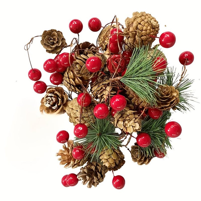 55 Realistic Red Holly Berries 55pcs Maintenance Free Hanging Decor with Wire Stems - Image 3