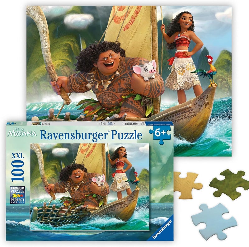 Ravensburger Disney Moana One Ocean One Heart 100 Piece Jigsaw Puzzle For Kids – Every Piece Is Unique, Pieces Fit Together Perfectly - Image 1